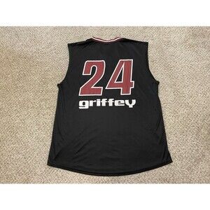 Seattle Mariners Jersey Mens XL Black 24 Griffey MLB Baseball Sleeveless